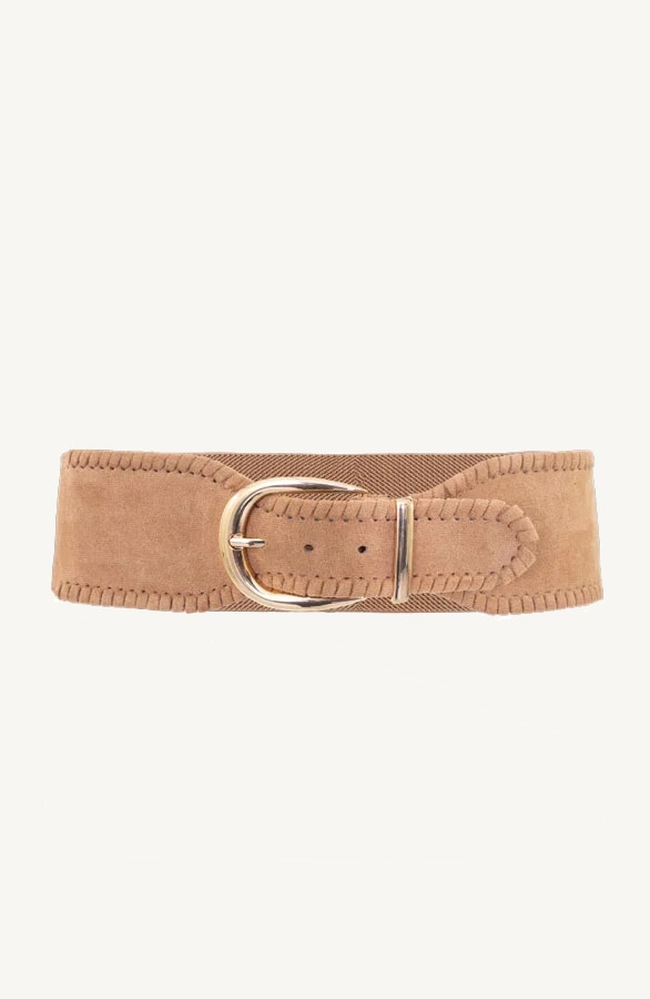 Suede Tailleriem Stretch Taupe – alle accessoires, foto 2