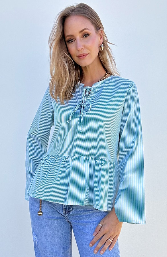 Bluse mit Schleifchen Mint, Shoparchiv