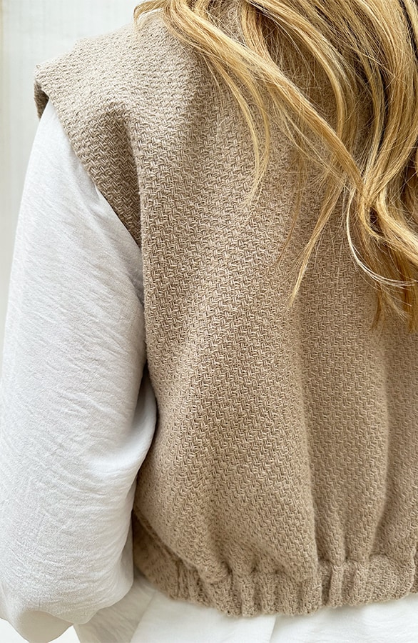 Bouclé Gilet Beige – shoparchief, foto 6