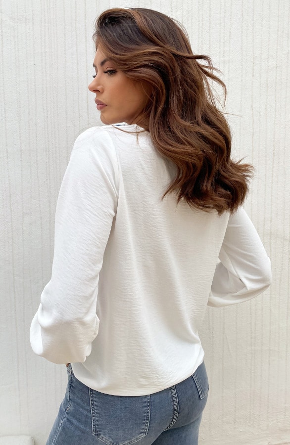 Ecru Detail Blouse – shoparchief, foto 3