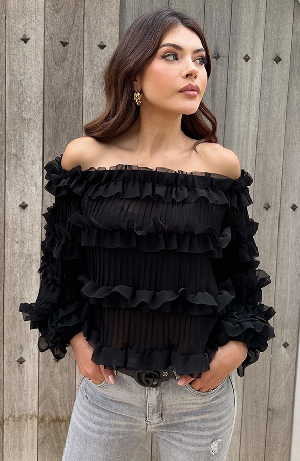 Exclusive Blouse Zwart – shoparchief, foto 3