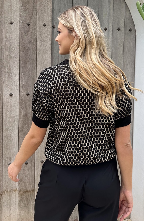 Gebreide Top Lurex Zwart – shoparchief, foto 2