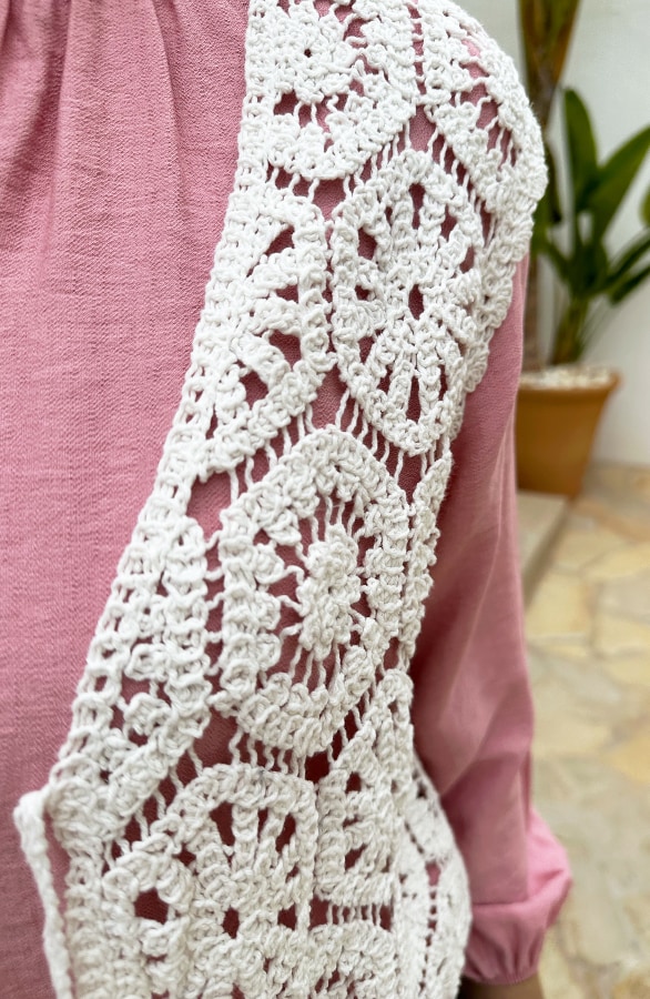 Gehaakt Boho Gilet Off White – shoparchief, foto 5