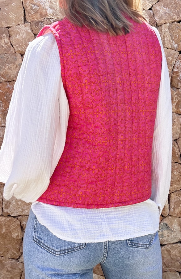 Gilet Print Bright Fuchsia – shoparchief, foto 3