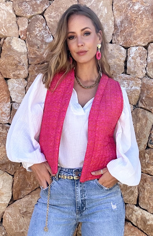 Gilet Print Bright Fuchsia – shoparchief