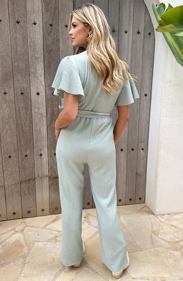 Jumpsuit Dames Smocked Mint – shoparchief, foto 4