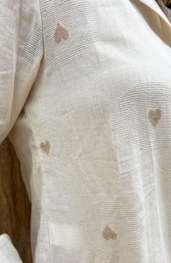 Katoenen Hartjes Blouse Beige – shoparchief, foto 3