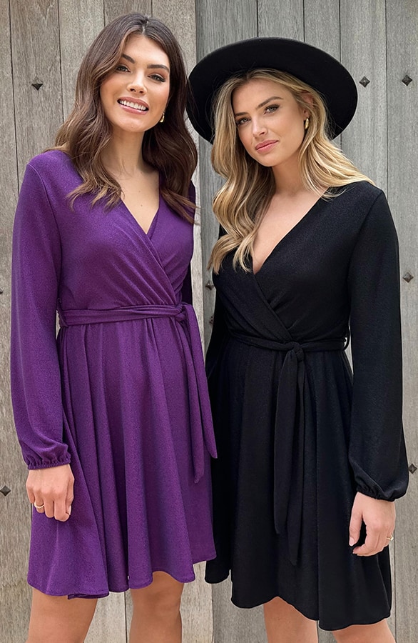 Lurex Jurk V-hals Zwart – shoparchief, foto 8