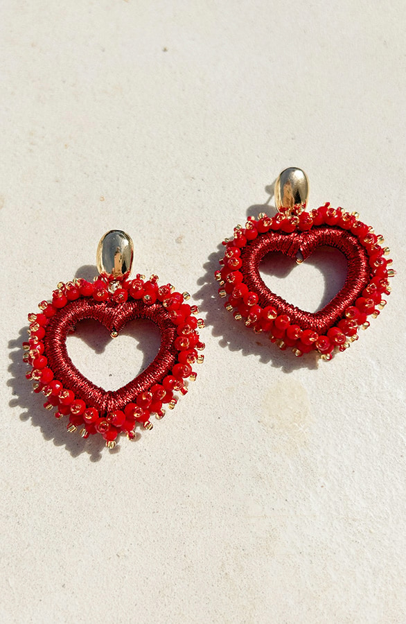 Luxury Heart Oorbellen Rood – shoparchief