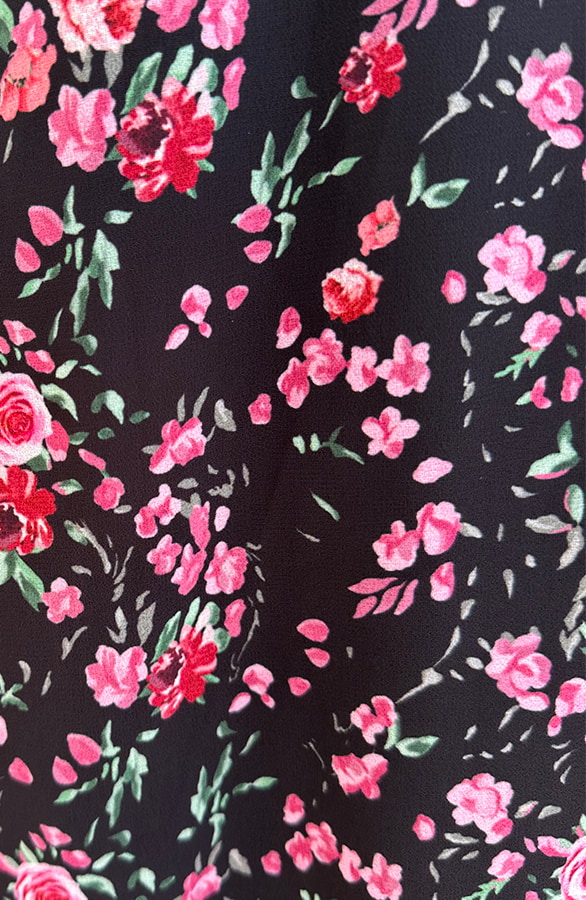 Midi Bloemen Split Rok Zwart – shoparchief, foto 7