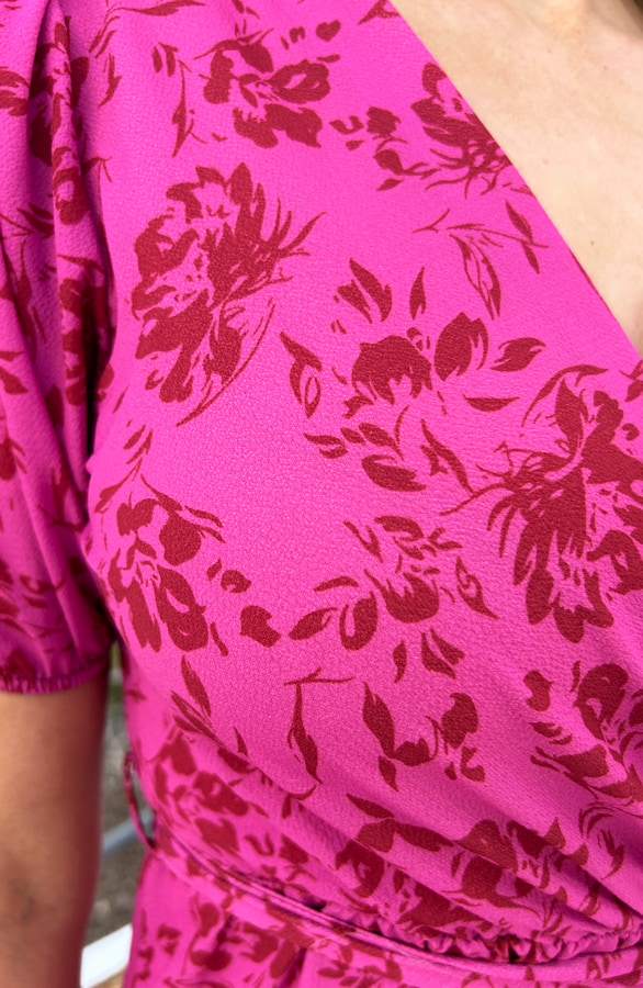 Midi Split Jurk Floral Fuchsia – shoparchief, foto 6