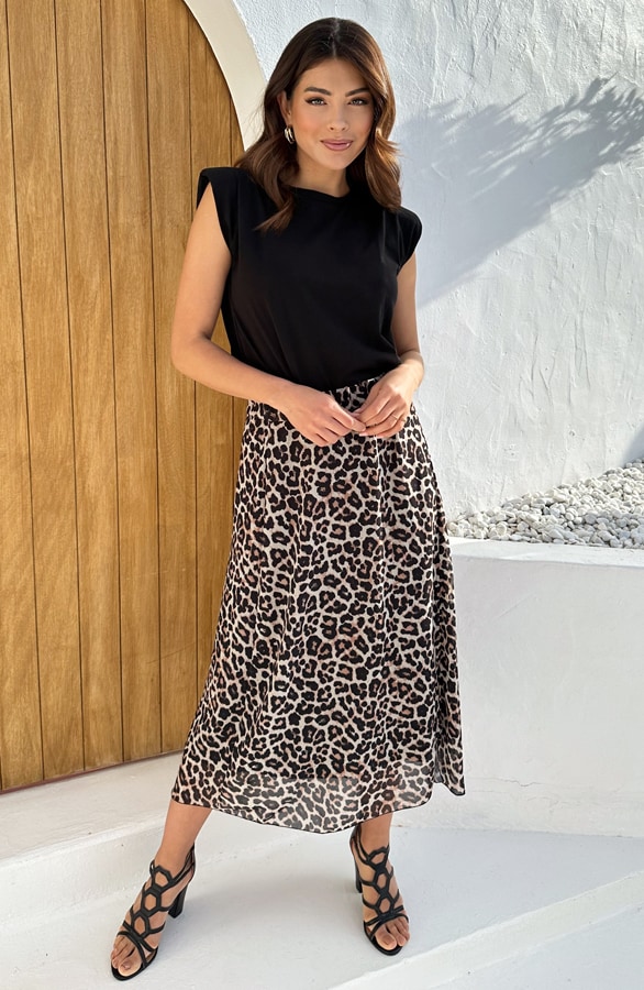 Midi Split Rok Leopard – jurken, foto 4