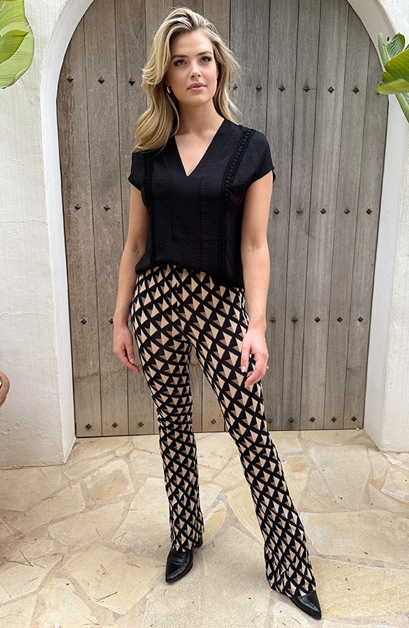 Romantic V-hals Top Zwart – tops, foto 4