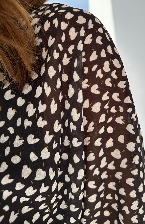 Ruffle Jurk Long Sleeve Heart Black – shoparchief, foto 6