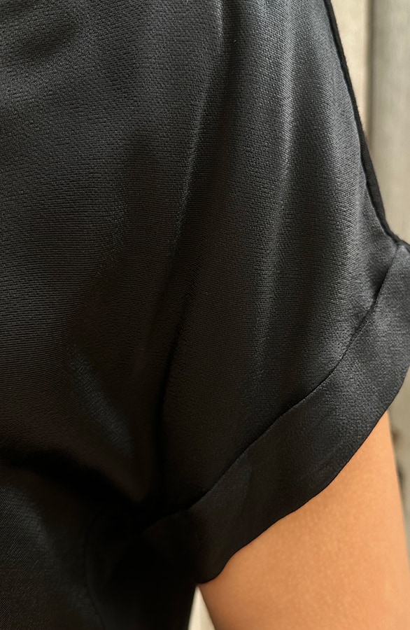 Silk Touch Top V-Hals Zwart – shoparchief, foto 5