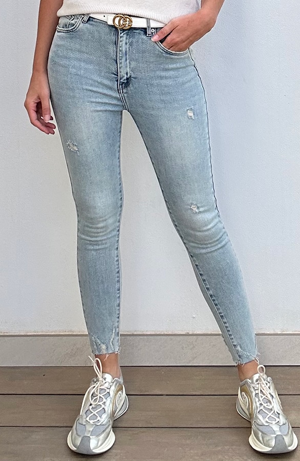 Skinny Jeans High Waist Damaged Vintage Blue, Shoparchiv