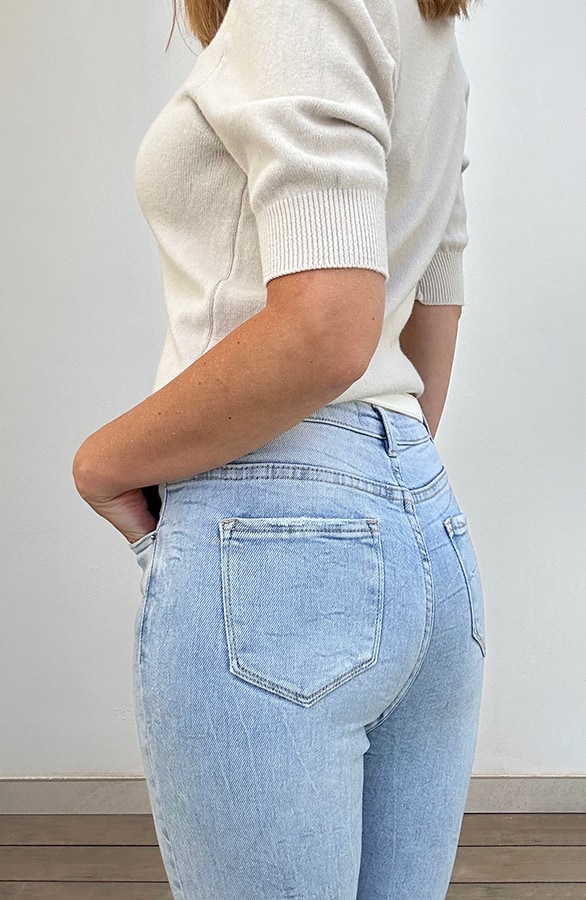 Skinny Jeans High Waist Light Blue – shoparchief, foto 4