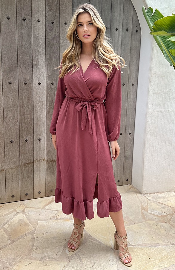Split Jurk Midi Dust Roze – shoparchief, foto 6