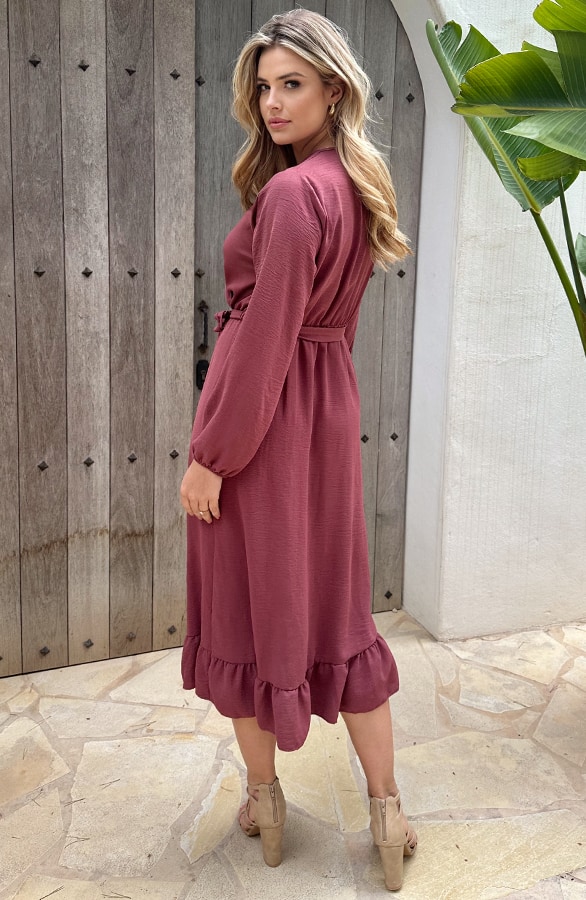 Split Jurk Midi Dust Roze – shoparchief, foto 3