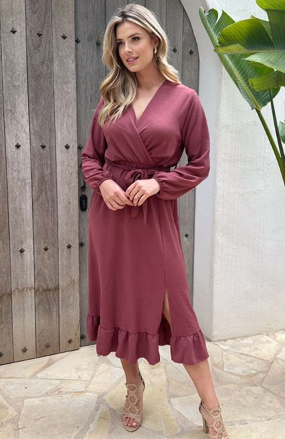 Split Jurk Midi Dust Roze – shoparchief, foto 7