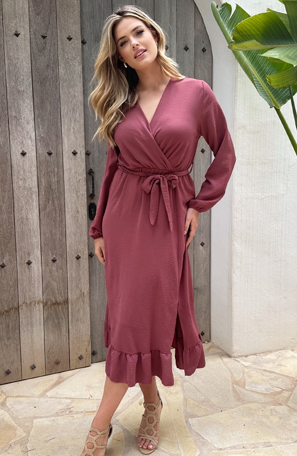 Split Jurk Midi Dust Roze – shoparchief, foto 5