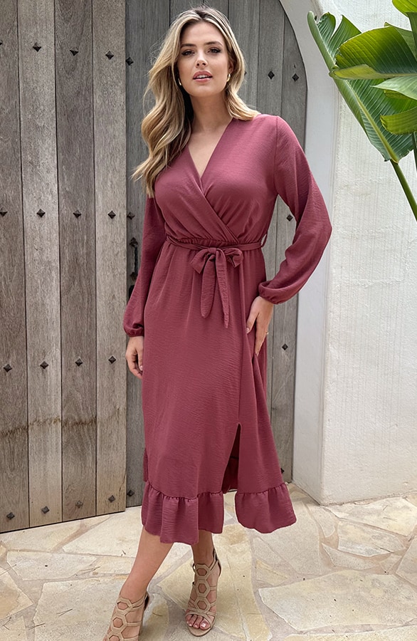 Split Jurk Midi Dust Roze – shoparchief, foto 2