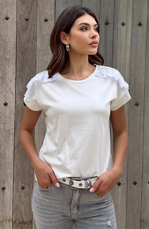 Top Ruffle Schouder Boho – shoparchief, foto 4