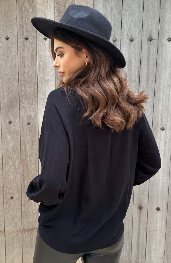 Twisted Blouse Zwart – shoparchief, foto 2