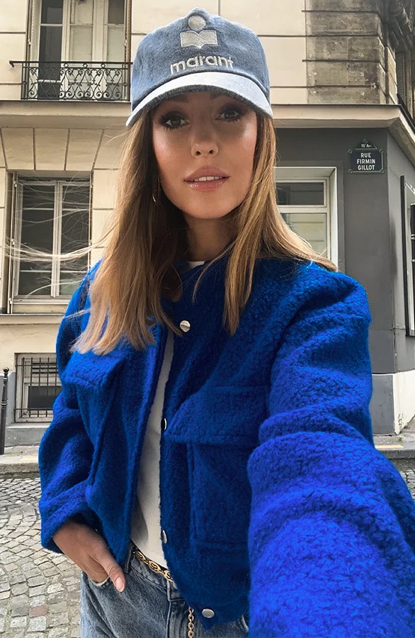 Bouclé Bomber Jacket Kobalt – jassen, foto 8
