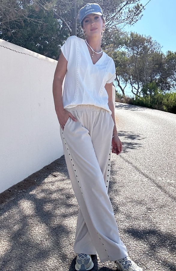 Yves Bies Straight Leg Pantalon Beige – shoparchief, foto 8
