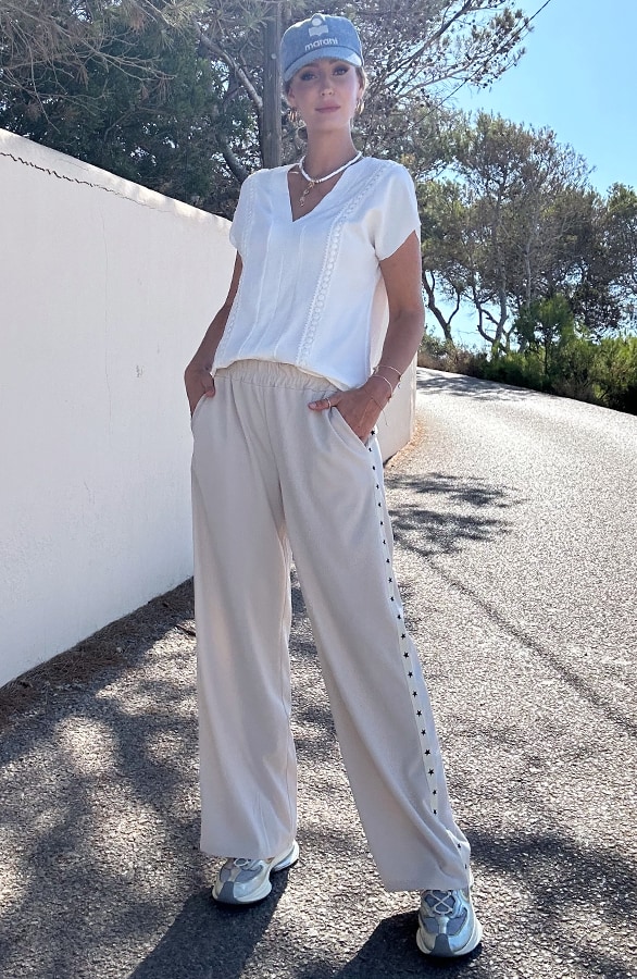 Yves Bies Straight Leg Pantalon Beige – shoparchief, foto 9