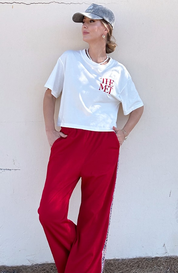 Yves Bies Straight Leg Pantalon Rood Leopard – shoparchief, foto 4