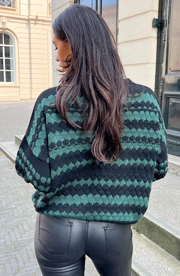 Boho Knitted Sweater Smaragd – shoparchief, foto 2