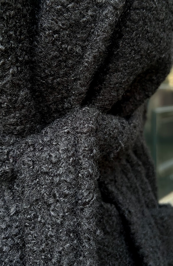 Bouclé Gilet Met Ceintuur Zwart – shoparchief, foto 6