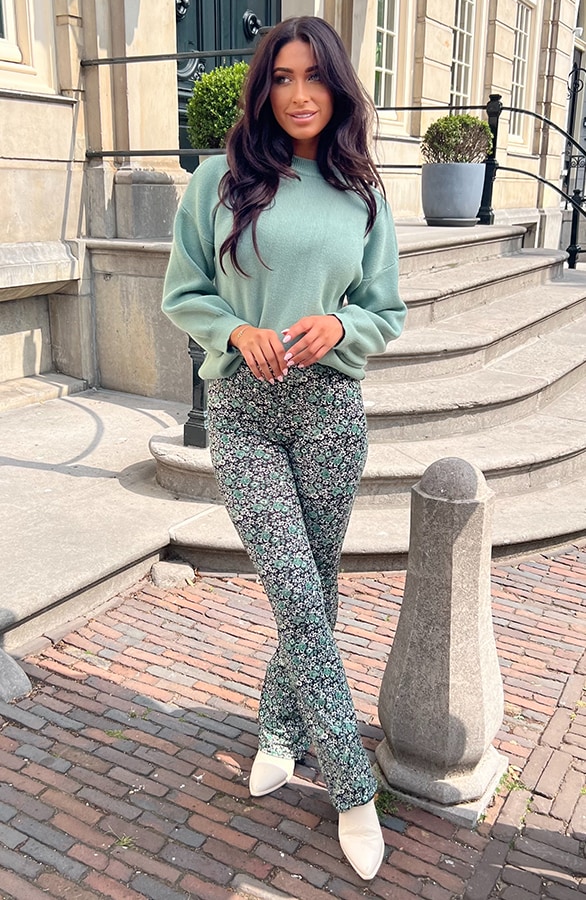 Flared Hose Blumen Mint, Shoparchiv, Foto 4
