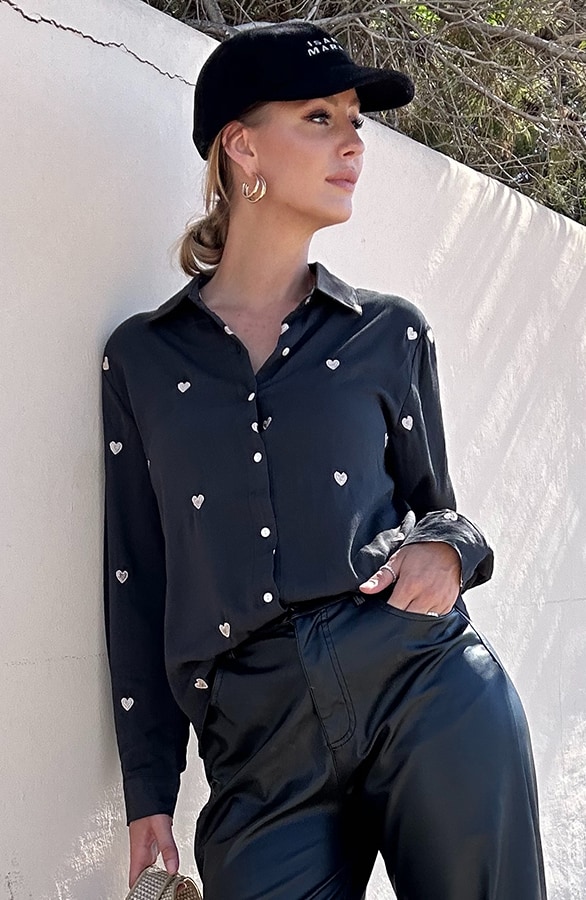 Hartjes Blouse Embroidery Zwart – shoparchief