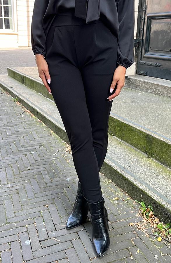 High Waist Pantalon Stretch Zwart – broeken, foto 3