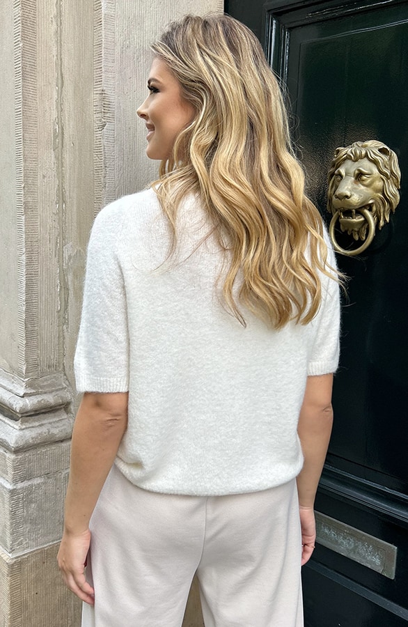Oversized Soft Pullover Kurzarm Creme, Tops, Foto 3