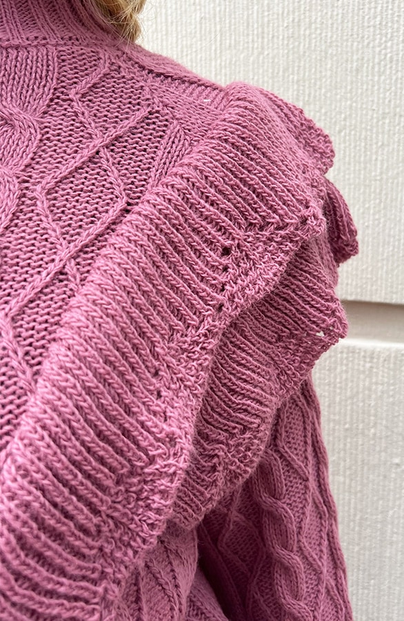 Kabel Ruffle Trui Dust Roze – shoparchief, foto 5
