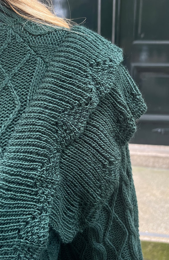 Kabel Ruffle Trui Smaragd – shoparchief, foto 6