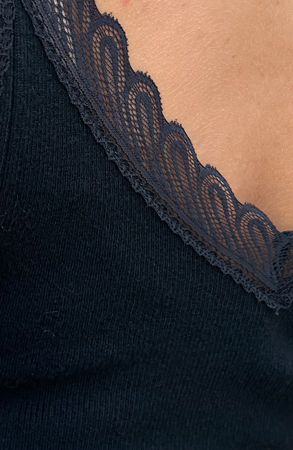 Kanten Detailed Top Zwart – tops, foto 7
