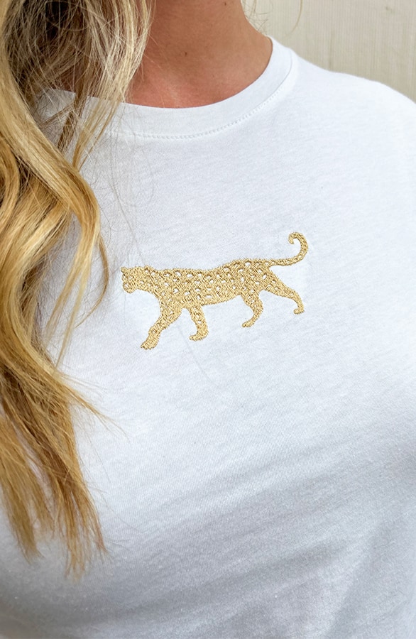 Leopard Embroidery Top Ecru – shoparchief, foto 5