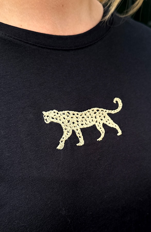 Leopard Embroidery Top Zwart – shoparchief, foto 5