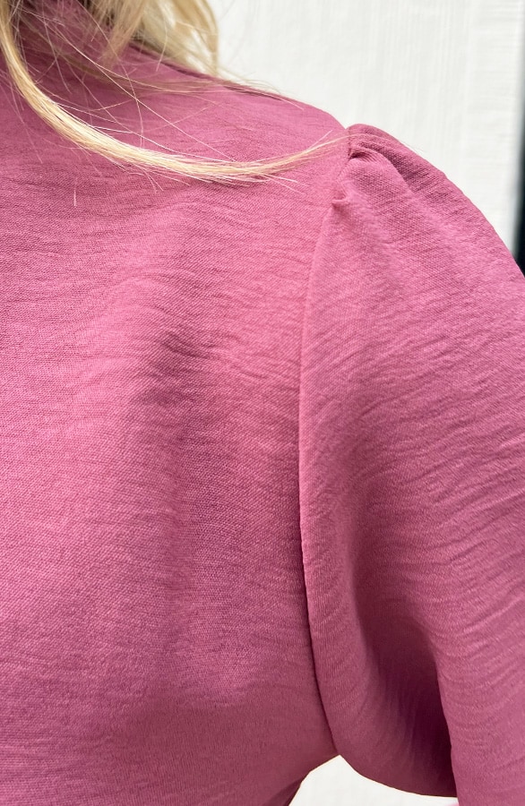 Long Sleeve Lace Blouse Dust Roze – shoparchief, foto 7