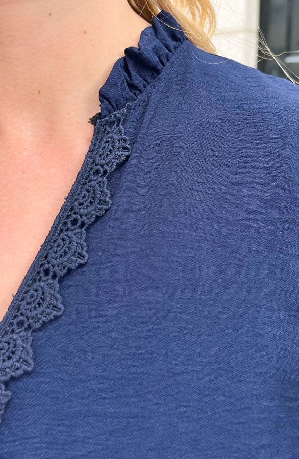 Long Sleeve Lace Blouse Marine – shoparchief, foto 6
