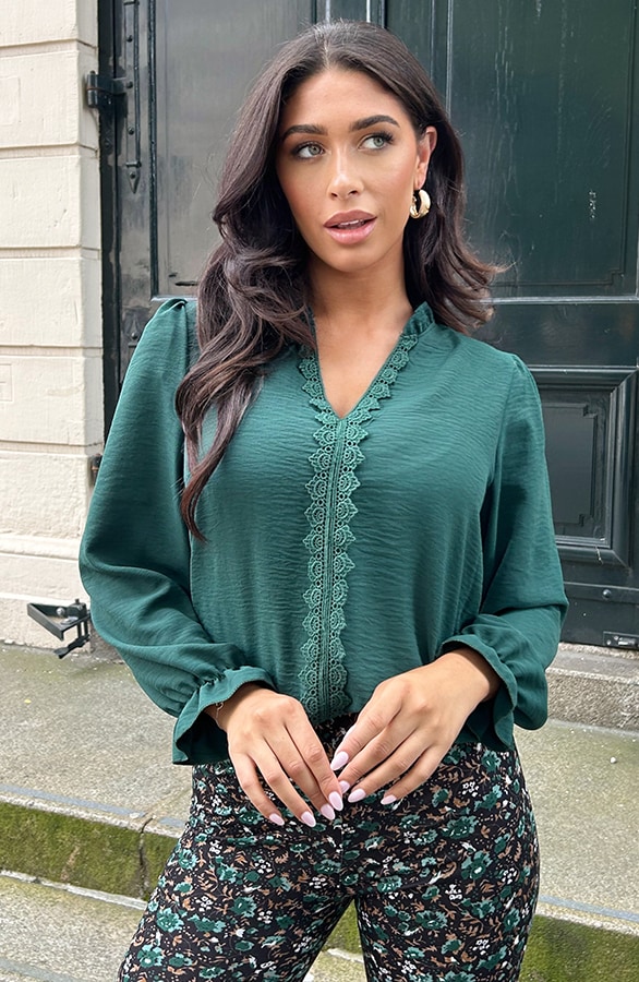 Long Sleeve Lace Blouse Smaragd – shoparchief