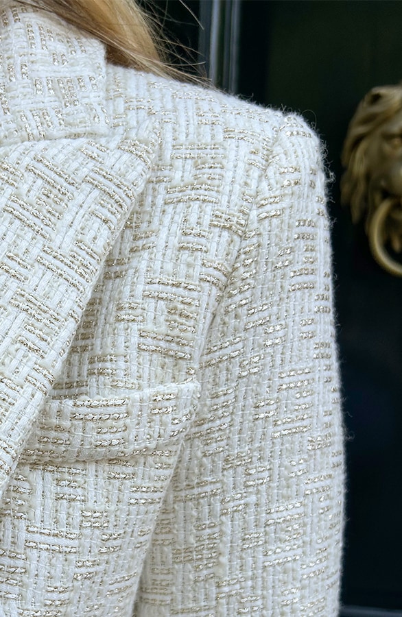 Luxury Boucle Blazer Ecru – shoparchief, foto 6