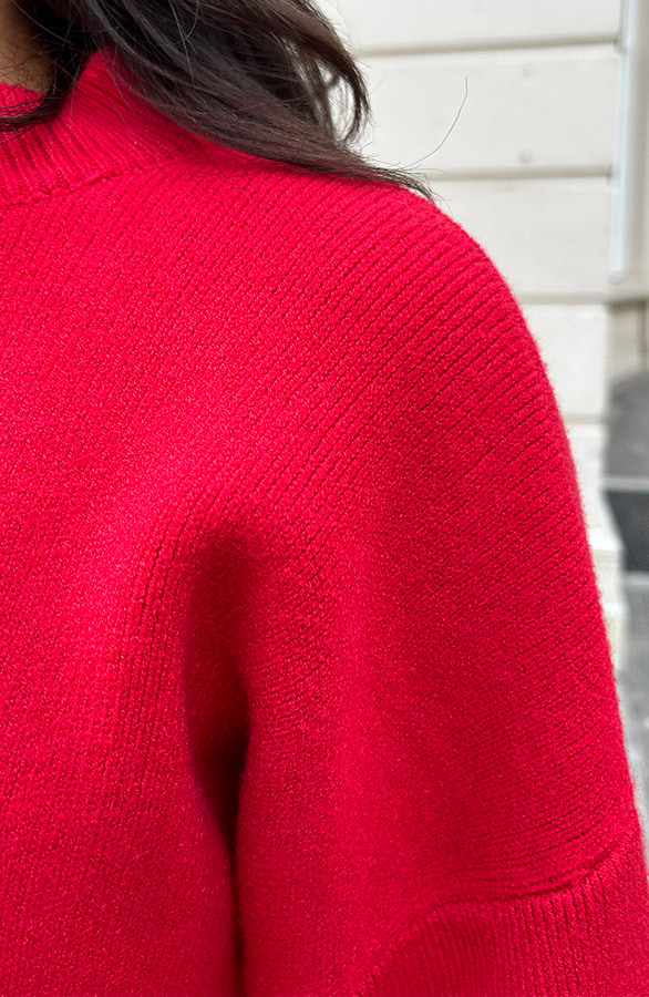 Luxury Soft Trui Wijde Mouw Rood – shoparchief, foto 13