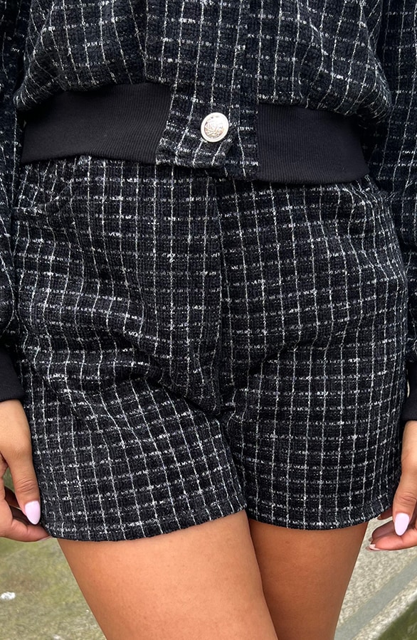 Luxury Tweed Short Zwart – shoparchief, foto 3