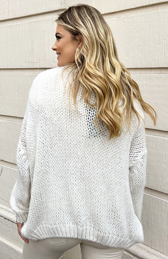 Oversized Knitted Vest Ecru – shoparchief, foto 7